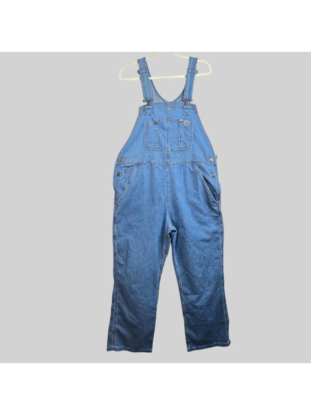Carhartt Bib Overalls Pant Men XL Blue Jean Relaxed Fit Workwear Utility Gardner